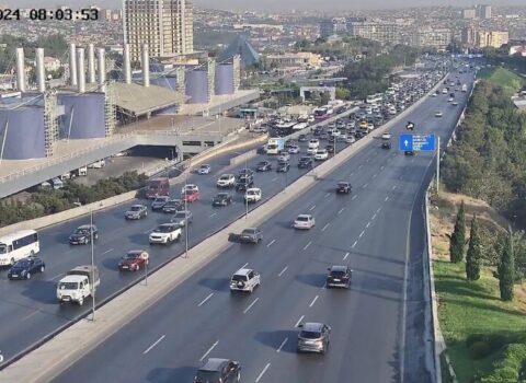 Bakının bir sıra yollarında tıxac yarandı