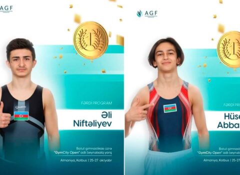 Gimnastlarımız Almaniyada iki qızıl medal QAZANDILAR