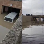 Bakıda sərnişin avtobusu suyun içində qaldı – Sərnişinlər kəndirlə xilas edildi