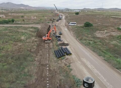 Zəngilan şəhərində çirkab su kollektor xəttinin tikintisinin 83 %-i tamamlandı