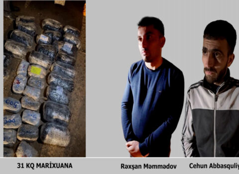 Polis iki nəfərdən 31 kiloqram marixuana aşkar etdi