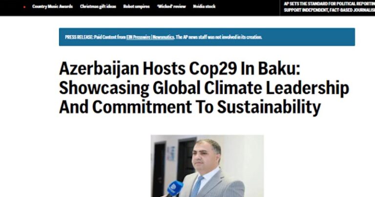 Vasif Həsənli dünyaca nüfuzlu “Associated Press” agentliyində COP29-dan yazdı — TAM MƏTN