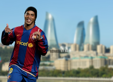 Ronaldinyo Bakıda yeniyetmə futbolçularla görüşdü