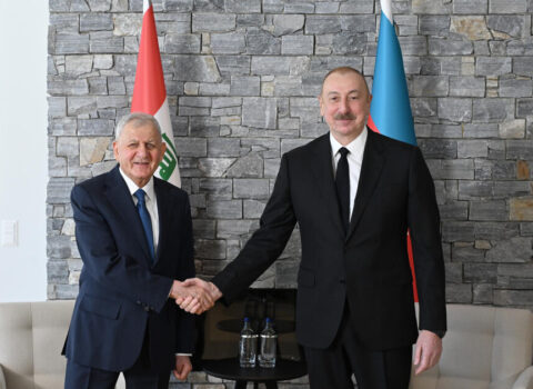 Prezident İlham Əliyev Davosda İraq Prezidenti ilə görüşüb