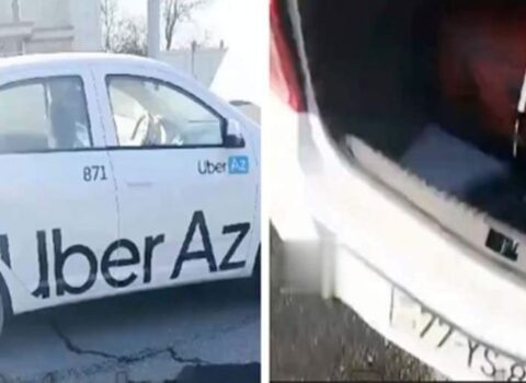 Bakıda “UBER”in QAZ BALONU PARTLADI – Sürücü xəsarət alıb – VİDEO