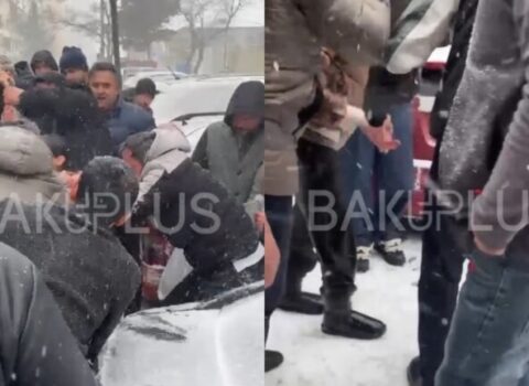 Bakıda lyuka düşən qızın XİLASEDİLMƏ ANI