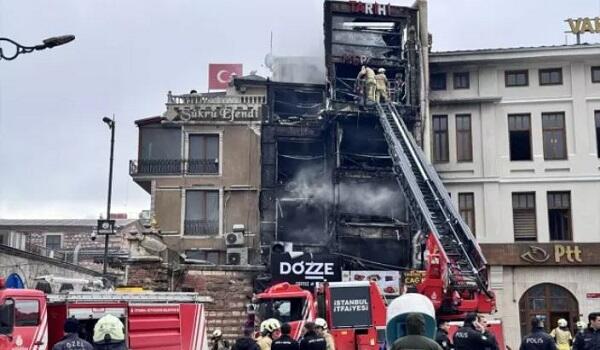 İstanbulun mərkəzində restoran külə döndü – Video