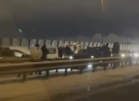 Aeroport yolunda zəncirvari qəza – VİDEO