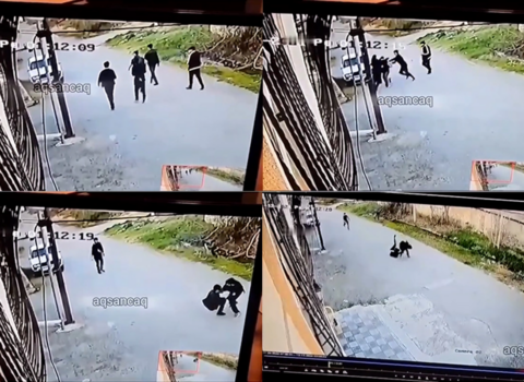 Yevlaxda 17 yaşlı oğlan qətlə yetirilməsinin görüntüləri