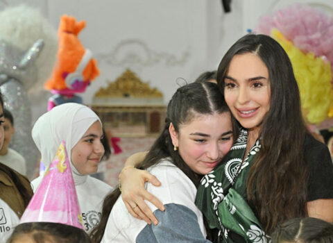 Leyla Əliyeva bayramı şəhid övladları ilə keçirdi – FOTOLAR