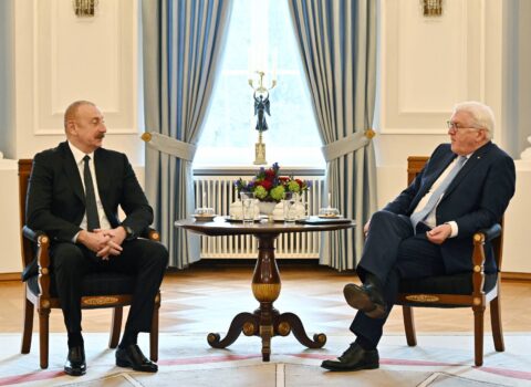Ştaynmayer və Əliyev pəncərədən baxırlar – Maraqlı FOTO