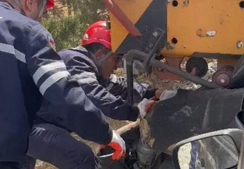 Yevlaxda qəza: FHN bir nəfəri xilas etdi