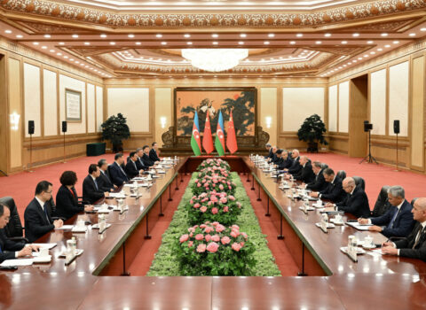 İlham Əliyevin Si Cinpin ilə geniş tərkibdə görüşü oldu