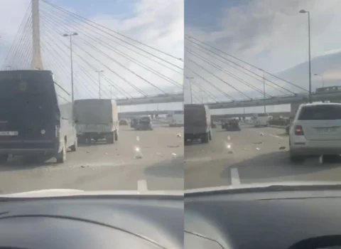 Metronun “Koroğlu” stansiyasının qarşısında ZƏNCİRVARİ QƏZA