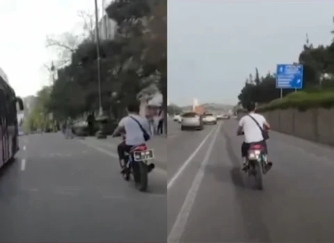 Bakıda özbaşınalıq edən motosiklet sürücüsü SAXLANILDI