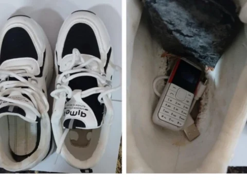 Ayaqqabının içində mobil telefon keçirtmək istədilər, ALINMADI