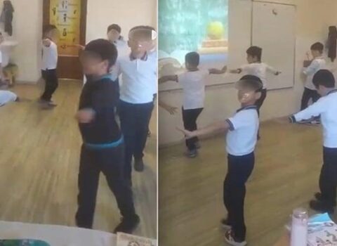 Şagirdlərin ağzını “skoç”layan müəllimə xəbərdarlıq edildi