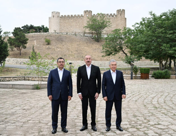 Azərbaycan, Özbəkistan və Qırğızıstan prezidentləri Ağdamda Şahbulaq qalasında olublar – FOTO