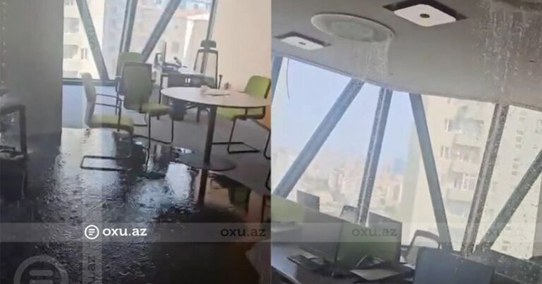 Dövlət Gömrük Komitəsinin yeni binasını su basdı – VİDEO