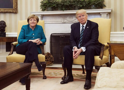 Merkel Trampla yaşadığı qalmaqaldan danışdı – VİDEO