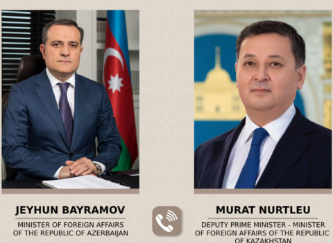 Ceyhun Bayramov qazaxıstanlı həmkarı ilə danışdı