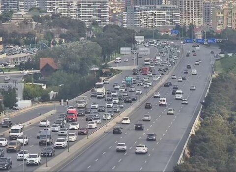 Bakının bir sıra yollarında sıxlıq var – SİYAHI