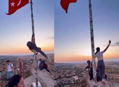 Türkiyədə turist qızın bu hərəkəti QALMAQAL YARATDI: Həbs olundu – VİDEO