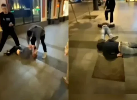 Metroda 3 nəfəri döyüb nokauta saldılar – VİDEO