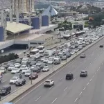 Bakının bir sıra yollarında tıxac yarandı