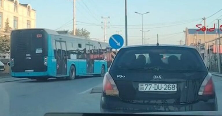 Bakıda bu yolda avtobus da “protiv” gedir – VİDEO