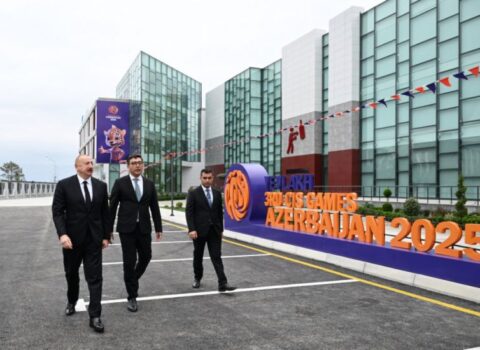 Prezident İlham Əliyev Yevlax Olimpiya İdman Kompleksinin açılışında iştirak etdi