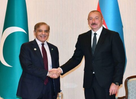 Tiencində İlham Əliyevin Pakistanın Baş naziri ilə görüşü oldu