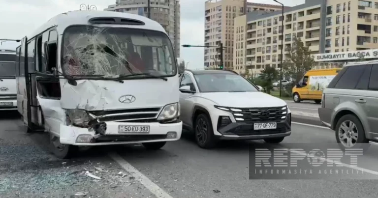 Sumqayıtda avtobuslar toqquşdu: yaralılar var – FOTOLAR