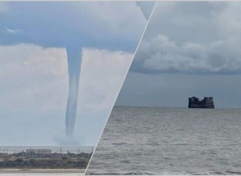 Xəzər dənizində tornado GÖRÜNDÜ – VİDEO