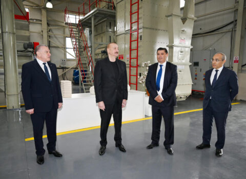 Prezident Sabirabadda pambıq emalı zavodunun fəaliyyəti ilə tanış olub – FOTO