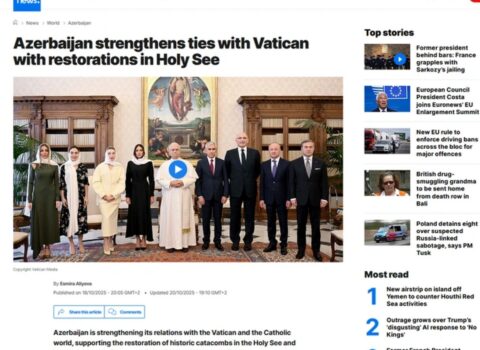 “Euronews” Mehriban Əliyevanın Vatikan səfərindən reportaj hazırladı – VİDEO