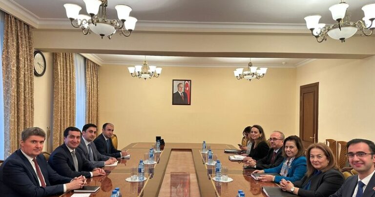 Türkiyəli nazir müavini Hikmət Hacıyev və Xələf Xələfovla görüşdü Türkiyəli nazir müavini Hikmət Hacıyev və Xələf Xələfovla görüşdü