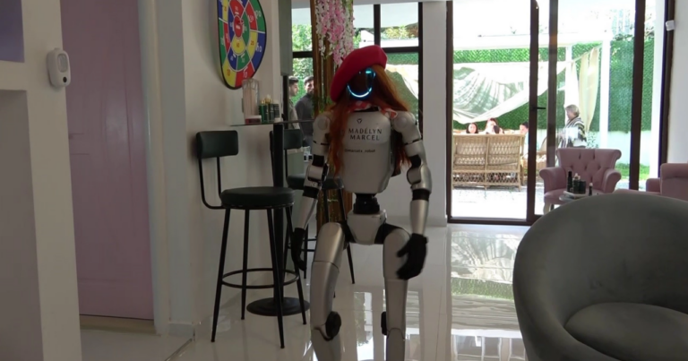 Çindən gələn robot gözəllik salonunda işə başladı – VİDEO