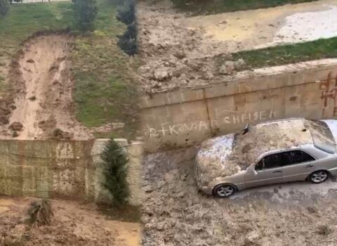 Bakıda poliklinikanın həyətində torpaq sürüşməsi BAŞ VERİB – VİDEO