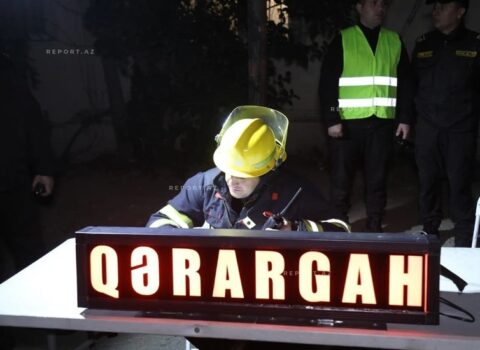Yasamalda yanğının baş verdiyi binanın qarşısında QƏRARGAH YARADILDI