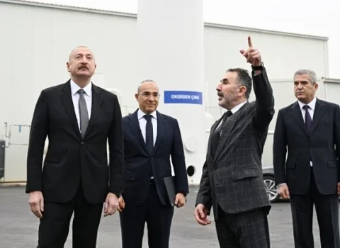 İlham Əliyev mineral daş yunu zavodunun açılışında…