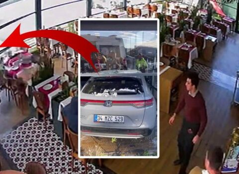 Tanınmış türkiyəli sənətçi avtomobili ilə restorana çırpıldı – VİDEO