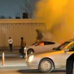 Bakıda hərəkətdə olan BYD yandı