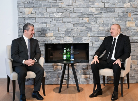 İlham Əliyev Məsrur Bərzani ilə görüşdü