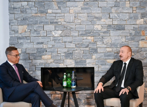 İlham Əliyev Davosda Finlandiya Prezidenti ilə görüşdü