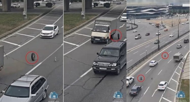 Paytaxtda yük avtomobili qəfildən dağıldı – VİDEO