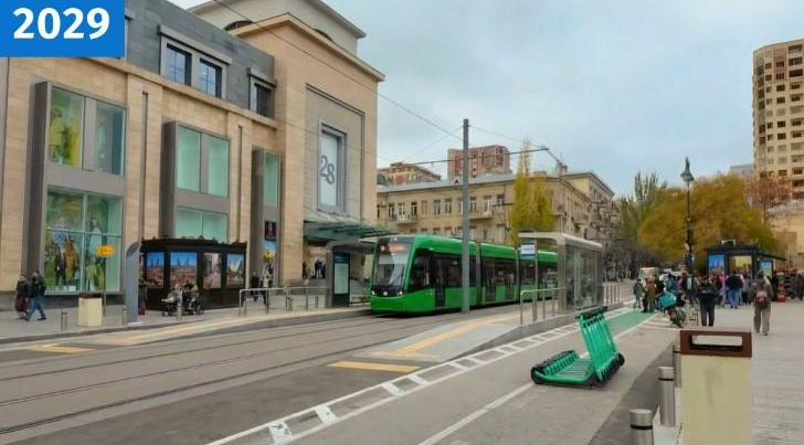 Tramvay xətti “28 May” ərazisində belə görünəcək – FOTO Tramvay xətti “28 May” ərazisində belə görünəcək – FOTO