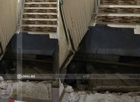 Bakıda binada blok çökdü – VİDEO