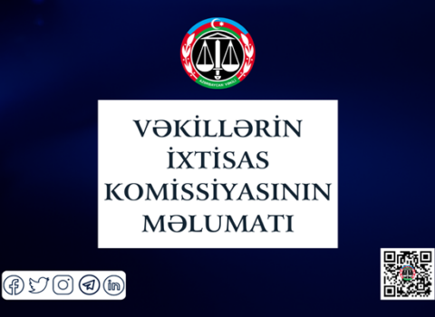 Vəkilliyə qəbulla bağlı növbəti test imtahanına elektron müraciət başladı