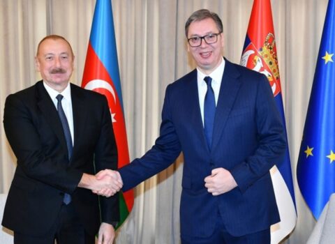 Prezidentin serbiyalı həmkarı ilə təkbətək görüşü keçirilir